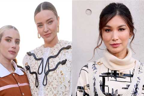 Emma Roberts joins Miranda Kerr & Gemma Chan at the Louis Vuitton Fashion Show in San Diego