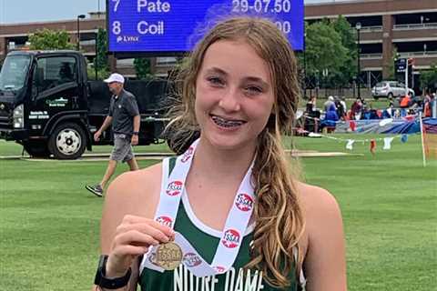 Notre Dame newcomer Olivia Mroz wins state gold in the high jump