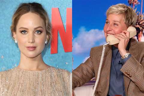 Jennifer Lawrence says she used to pretend Ellen DeGeneres was interviewing her while sitting on..