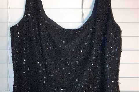 Black Silk Sequined Top – The Woodlands Texas Clothes & Accessories For Sale