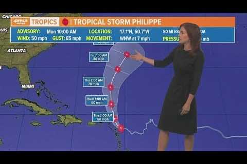 Monday noon tropical update: Tropical Storm Philippe to become a hurricane