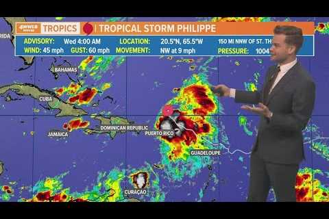Wednesday morning tropical update: Philippe moving northward
