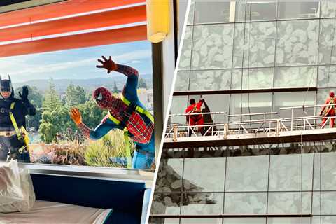 Window-washing superheroes lift spirits at children’s hospital in Palo Alto – NBC Bay Area