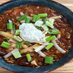This comforting chili recipe is the perfect dish for your Super Bowl party