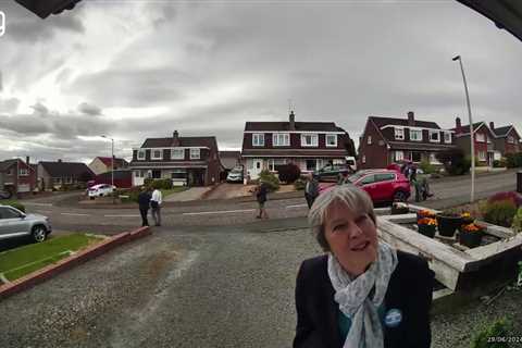 Moment ex-Prime Minister Theresa May spotted canvassing on Scots street