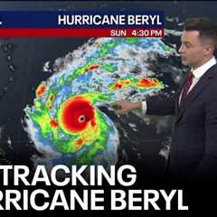 Hurricane Beryl’s projected path