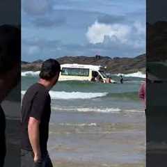 Ice Cream Truck Drives Into Ocean