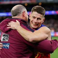 Brisbane Lions defender Noah Answerth set to play in AFL grand final one year after watching from..