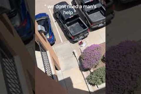 Woman Tries To Throw Trash From Balcony