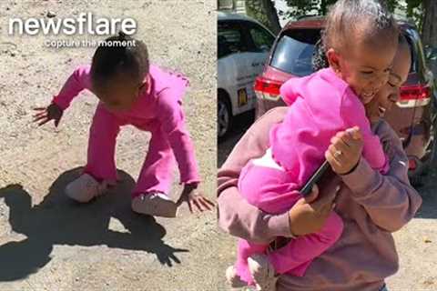 Young Girl Terrified Of Her Own Shadow