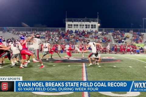 St. Stanislaus 5-star kicker Evan Noel breaks state record with 61-yard field goal!