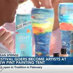 Peter Anderson festival-goers become the artists at new Blue Moon pint-painting tent