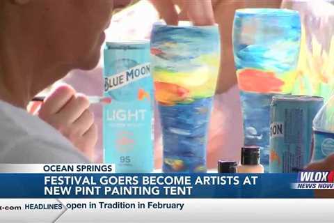 Peter Anderson festival-goers become the artists at new Blue Moon pint-painting tent