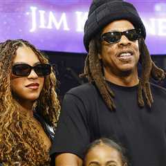 Jay-Z Enjoys Super Bowl Sidelines with Daughters Blue Ivy and Rumi