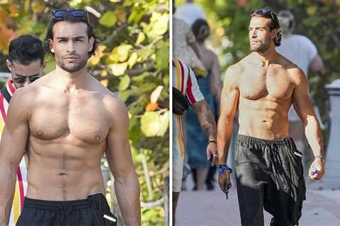Sculpted Bod: Sam Asghari’s Shirtless Stroll in Miami